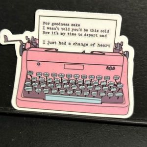 TYPE WRITTER POEM QUOTE STICKER
